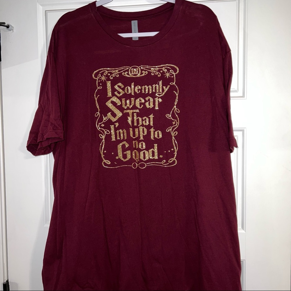 Next Level Apparel Harry Potter Maroon Short Sleeve Tee with Gold Graphic